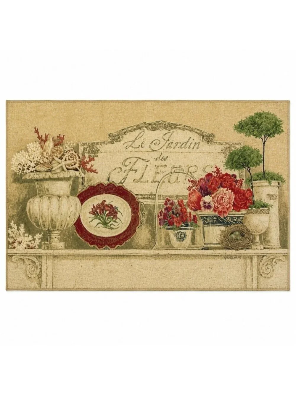 Les Jardin Des Fleurs Garden Flowers Grande Tapestry Wall Hanging